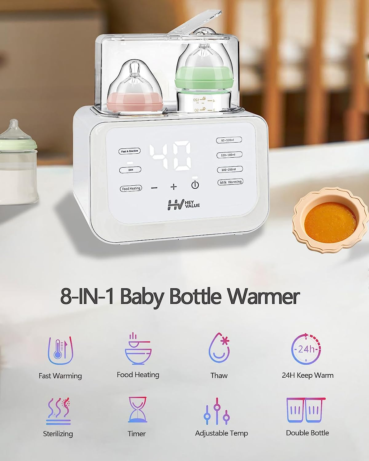 Bottle Warmer Baby Food Warmer for Breastmilk or Formula – heyvalue